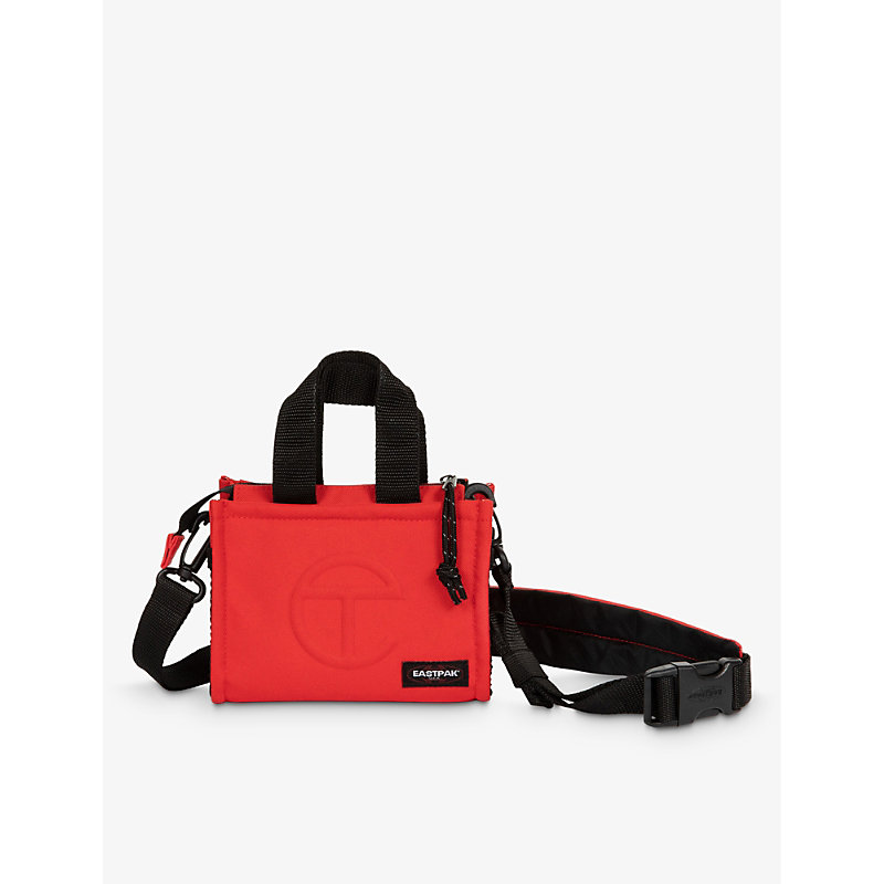 Eastpak X Telfar Womens Red Shopper Small Woven Crossbody Bag