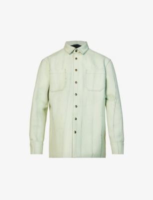 Botter Mens Cracked Leather Cracked Box-pleat Regular-fit Leather Jacket In Cracked Leather