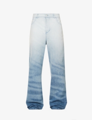 Botter Mens Denim Wash Caribbean Rhinestone-embellished Relaxed-fit ...
