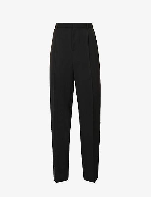 BOTTER: Classic knife-pleated straight-leg relaxed-fit trousers