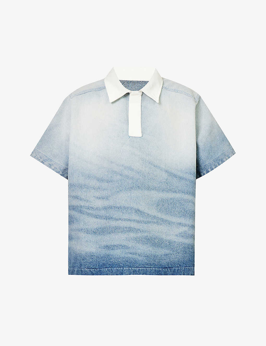 BOTTER - Faded-wash oversized organic-denim polo shirt