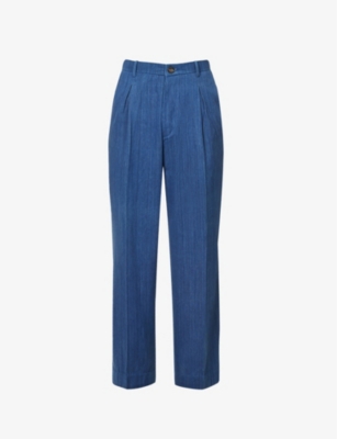 KARU RESEARCH: Natural-dye handwoven regular-fit cotton trousers