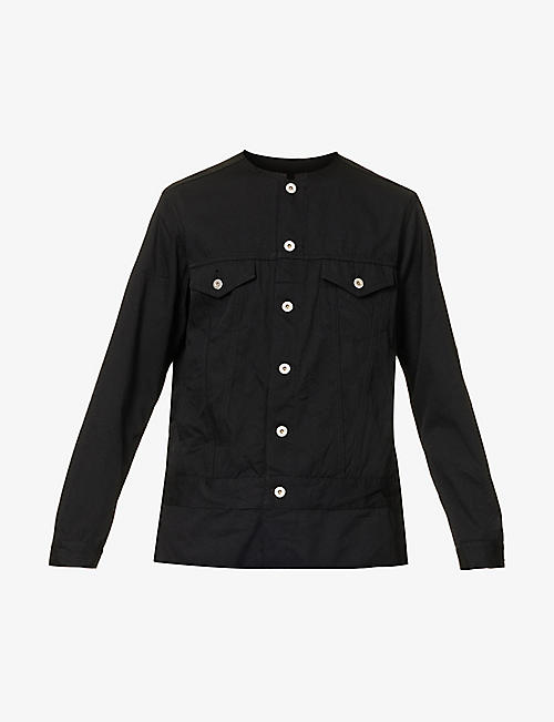 BLACK COMME DES GARCON: Crew-neck slip-pocket woven jacket