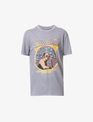 ELTON JOHN: Elton John x Bravado the Label star-print organic-cotton T-shirt