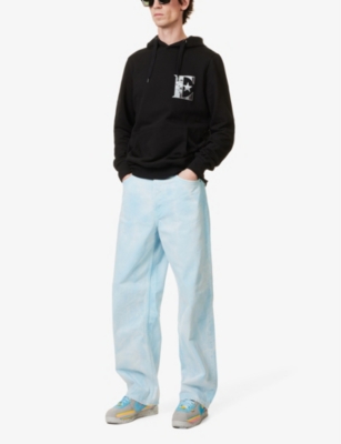 ELTON JOHN ELTON JOHN MENS BLACK X BRAVADO THE LABEL GRAPHIC-PRINT ORGANIC COTTON-BLEND HOODY