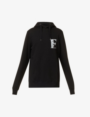 ELTON JOHN ELTON JOHN MENS BLACK X BRAVADO THE LABEL GRAPHIC-PRINT ORGANIC COTTON-BLEND HOODY