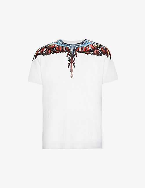 MARCELO BURLON：Grizzly Wings 圆领平纹针织棉 T 恤