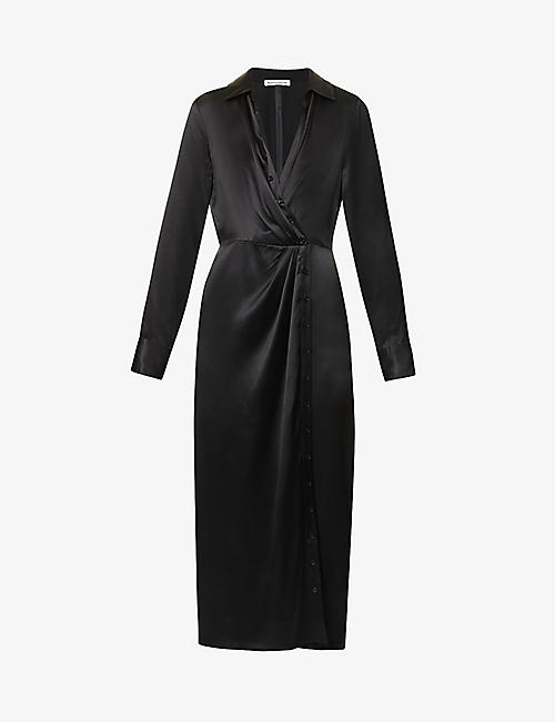 REFORMATION: Lyon V-neck silk midi dress