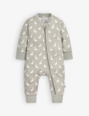 THE LITTLE TAILOR: Hare-print cotton romper 0-12 months