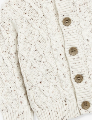 THE LITTLE TAILOR: Speckled-pattern cotton cardigan 2-24 months