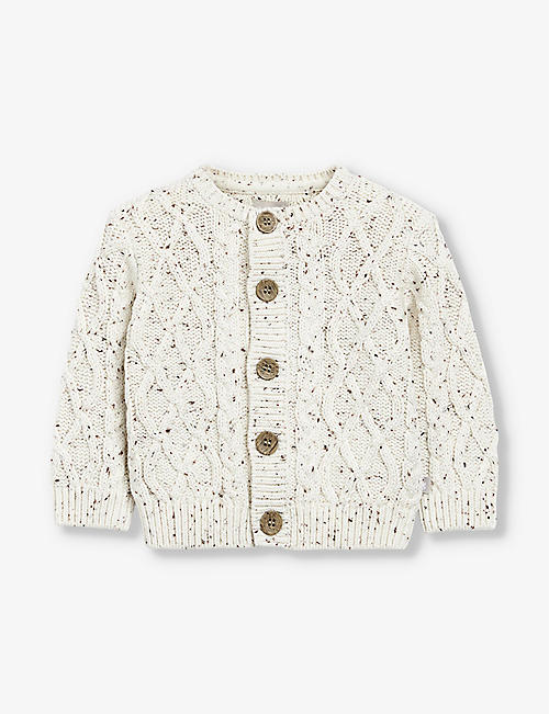 THE LITTLE TAILOR: Speckled-pattern cotton cardigan 2-24 months