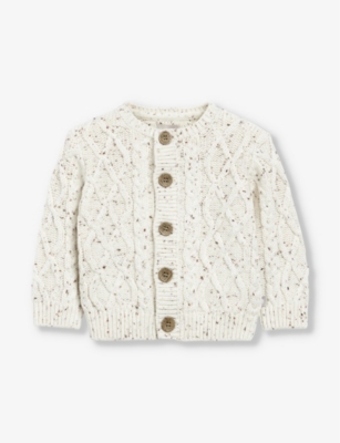THE LITTLE TAILOR: Speckled-pattern cotton cardigan 2-24 months