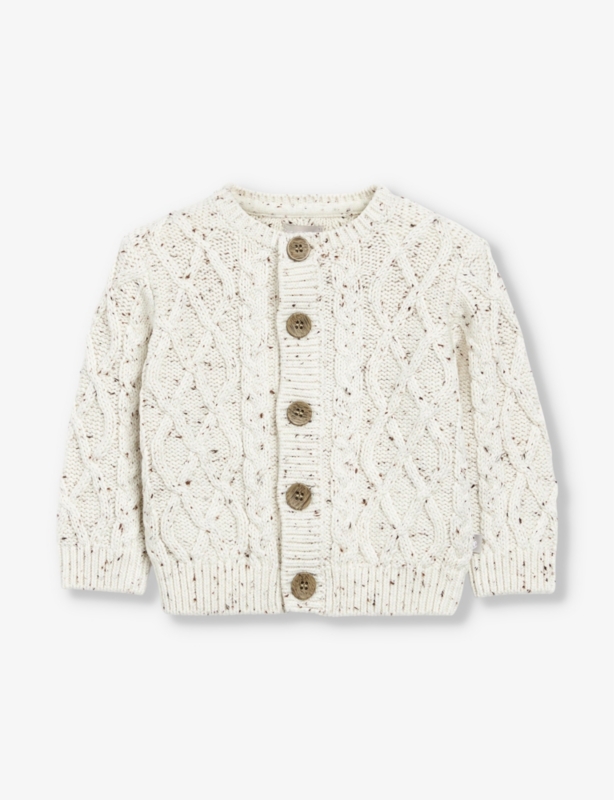Speckled-pattern cotton cardigan 2-24 months