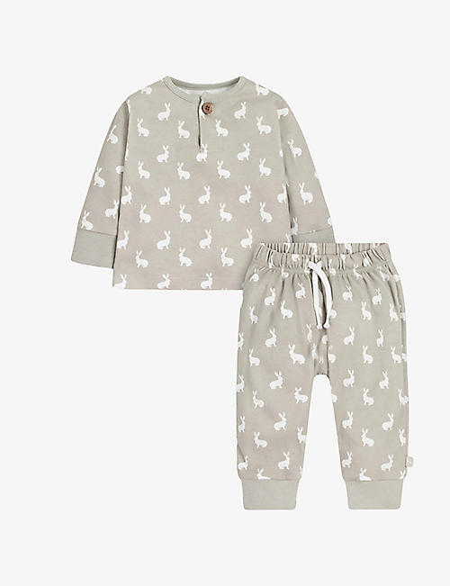 THE LITTLE TAILOR: Bunny long-sleeve cotton-jersey tracksuit 3-24 months