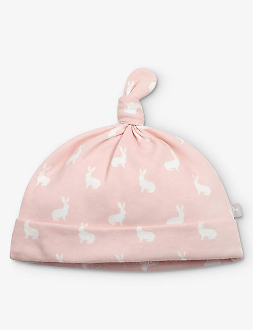 THE LITTLE TAILOR: Bunny-print cotton hat 0-12 months
