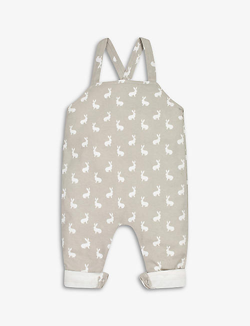 THE LITTLE TAILOR: Bunny-print cotton dungarees 3-24 months