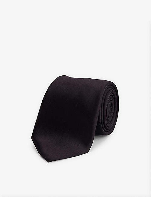 FERRAGAMO: Brand-print wide-blade silk tie