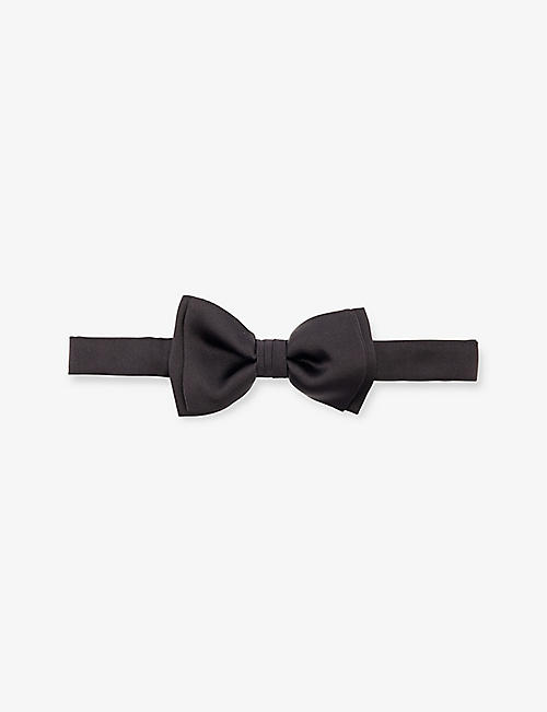 FERRAGAMO: Double-bow knotted silk bow tie