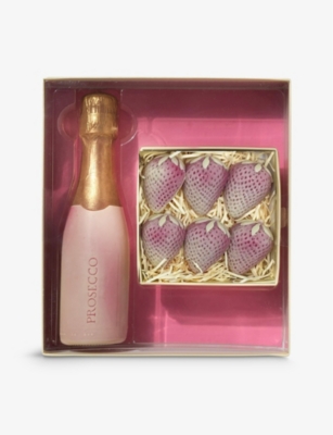 CHOC ON CHOC: Chocolate prosecco and strawberries gift box 335g