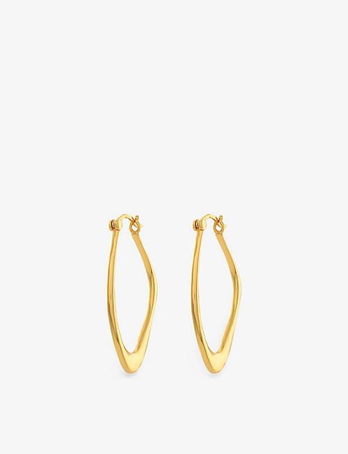 SHYLA: Valentina 22ct yellow gold-plated sterling-silver hoop earrings