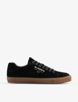 ALLSAINTS: Underground logo-print suede low-top trainers