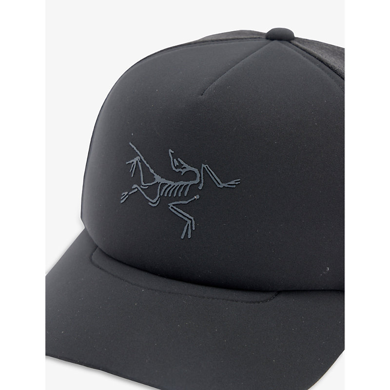 Shop Arc'teryx Arcteryx Mens Black Logo-embossed Mesh-panel Woven Trucker Cap
