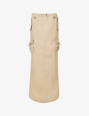 Coperni Tailored Cargo Maxi Skirt In Beige Beige