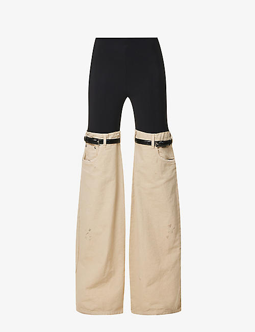 COPERNI: Hybrid wide-leg mid-rise cotton trousers