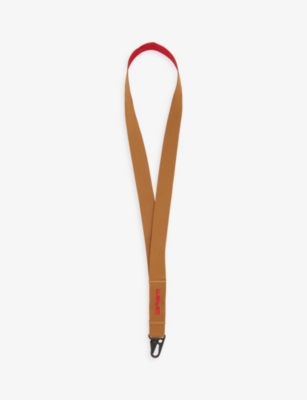 Carhartt Wip Mens Hamilton Brown Cherry Heston Logo-embroidered Recycled-polyester Keychain Lanyard In Hamilton Brown Cherry