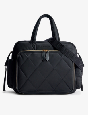 BURBERRY: Logo-print shell changing bag