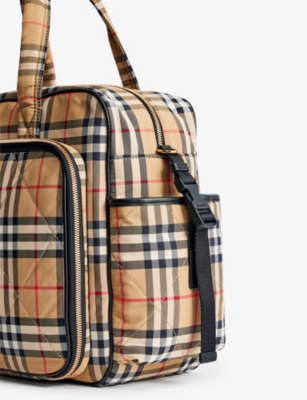 BURBERRY: Logo-print shell changing bag