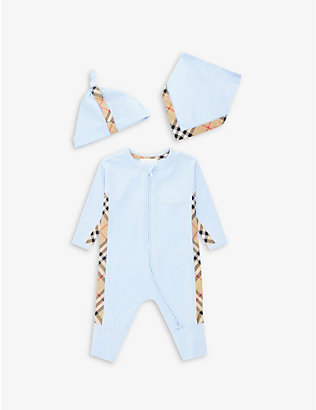BURBERRY: Claude brand-print cotton baby hamper gift set 1-6 months