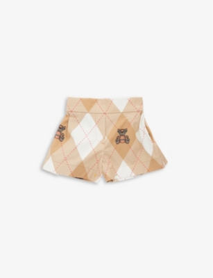BURBERRY: Nicoletta brand-print regular-fit cotton shorts 6 months-2 years