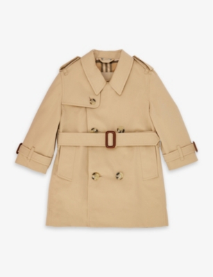 Shop Burberry Girls Honey Kids Mayfair Cotton Trench Coat