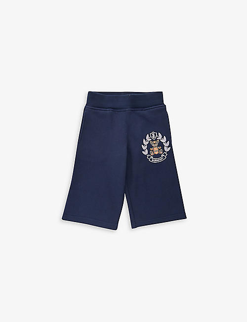 BURBERRY: Aubrey brand-print elasticated-waist cotton-jersey jogging bottoms