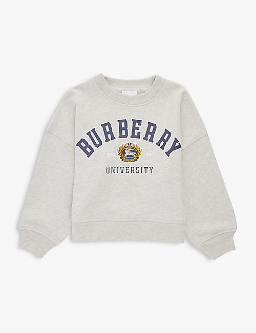 BURBERRY: Isla brand-print regular-fit cotton-jersey sweatshirt 4-14 years
