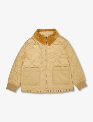 BURBERRY: Otis corduroy-collar woven jacket 3-14 years