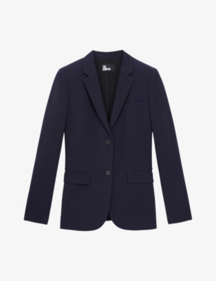 The Kooples Womens Nav03 Slim-fit Single-breasted Stretch-woven Blazer