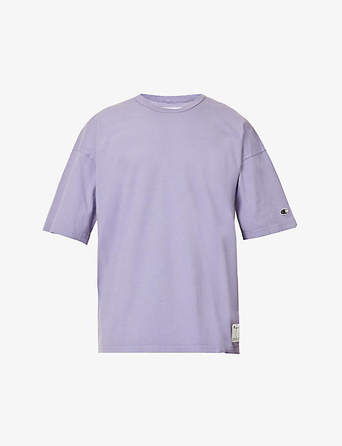 CHAMPION: Crewneck logo-print cotton-blend T-shirt