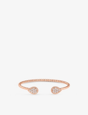 Shop Boucheron Women's Rose Gold Serpent Bohème Double Motif 18ct Rose-gold And 0.65ct Diamond Bracelet