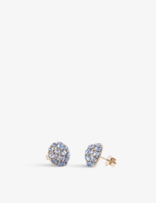 LA MAISON COUTURE: Ritika Ravi IVAR 18ct yellow-gold and 7.23ct rose-cut sapphire earrings