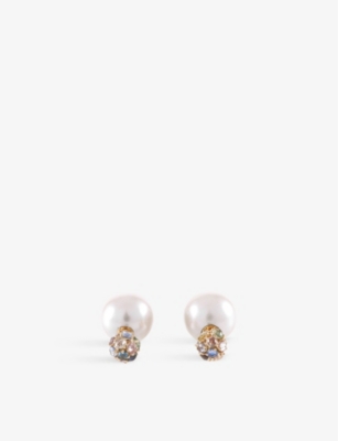 LA MAISON COUTURE: Ritika Ravi IVAR 18ct yellow-gold 3.83ct rose-cut sapphire and pearl earrings