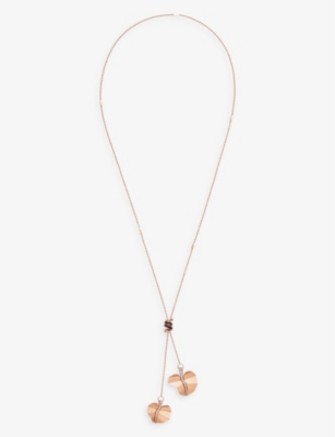 LA MAISON COUTURE: Tomasz Donocik 18ct rose gold-plated sterling-silver, cubic zirconia and enamel pendant necklace