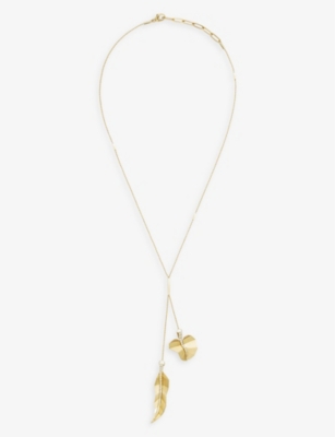 La Maison Couture Womens Gold X Tomasz Donocik Double 2 Leaf 18ct Yellow Gold-plated Sterling-silver In Gold