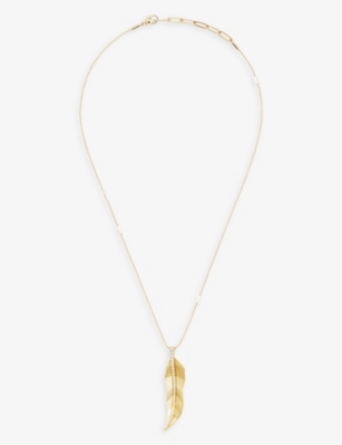La Maison Couture Womens Gold X Tomasz Donocik Long Leaf Yellow Gold-plated Sterling-silver And Cubi In Gold