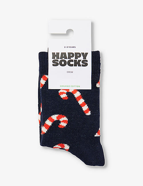 HAPPY SOCKS: Candy Cane stretch cotton-blend socks 1-9 years