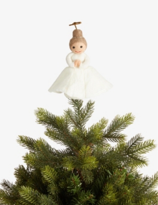 SELFRIDGES EDIT: Angel wool Christmas topper decoration 17cm