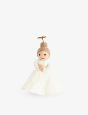 SELFRIDGES EDIT: Angel wool Christmas topper decoration 17cm