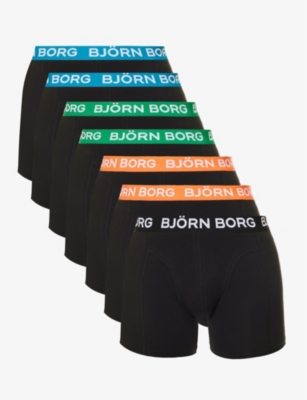 BORG - Logo-waistband pack of seven stretch-cotton boxers | Selfridges.com