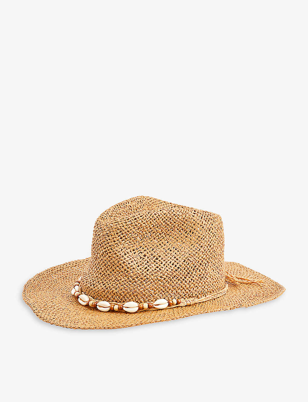 Boutique Bonita Womens Natural Shell-embellished Paper Cowboy Hat